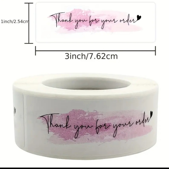 500Labels/roll, "Thank You For Your Order"Stickers, Decorative Sealing … - Picture 3 of 3